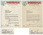 Two 1963 Agreements Signed by Moe Howard Regarding an Appearance by The Three Stooges at the Stampede Fun-Fest in Calgary -- Both Measure 8.5 x 11, Very Good Condition